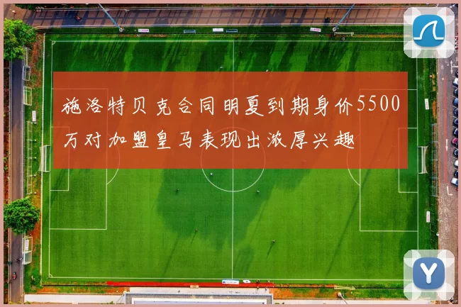 施洛特贝克合同明夏到期身价5500万对加盟皇马表现出浓厚兴趣